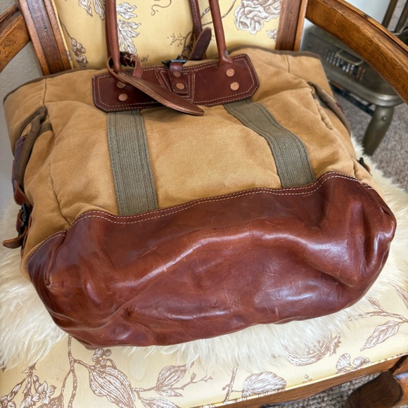 90’s Polo Ralph Lauren Vintage 90's Canvas leather Tote Bag - Picture 4 of 11